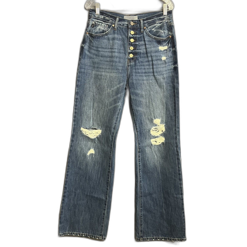 KanCan Straight Leg Jeans Distressed High Rise Button Fly Rodeo Festival 9/28